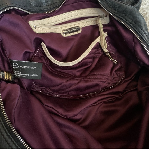 B. Makowsky large capacity slouchy genuine leather handbag - Picture 3 of 9